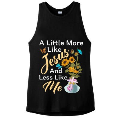 A Little More Like Jesus A Little Less Like Me Ladies PosiCharge Tri-Blend Wicking Tank