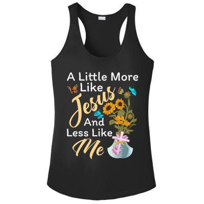 A Little More Like Jesus A Little Less Like Me Ladies PosiCharge Competitor Racerback Tank