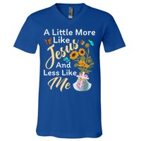 A Little More Like Jesus A Little Less Like Me V-Neck T-Shirt