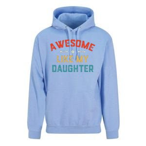 Awesome Like My Daughter Retro Man Dad Funny Fathers Day Unisex Surf Hoodie