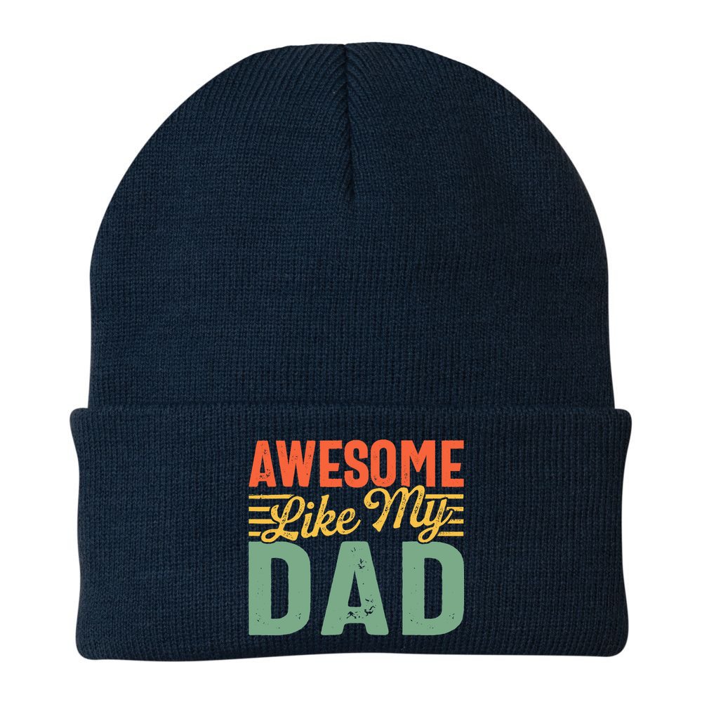 Awesome Like My Dad Family Lover Retro Vintage Beanie