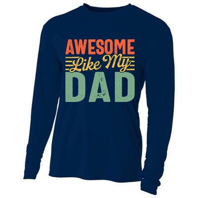 Awesome Like My Dad Family Lover Retro Vintage Cooling Performance Long Sleeve Crew
