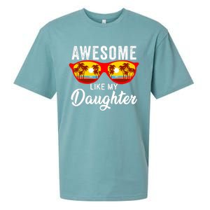 Awesome Like My Daughter Sunglasses Funny Father Day Dad Sueded Cloud Jersey T-Shirt