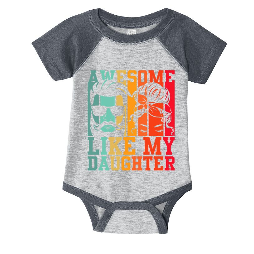 Awesome Like My Daughter Funny Dad And Daughter FatherS Day Infant Baby Jersey Bodysuit