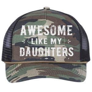 Awesome Like My Daughters Dad Funny Father's Day Retro Rope Trucker Hat Cap