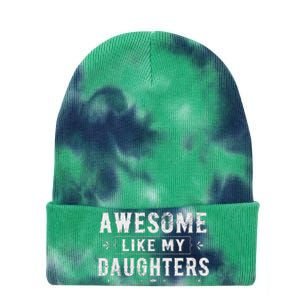 Awesome Like My Daughters Dad Funny Father's Day Tie Dye 12in Knit Beanie