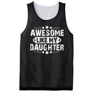 AWESOME LIKE MY DAUGHTER Funny Fathers Day Gift Dad Joke Mesh Reversible Basketball Jersey Tank