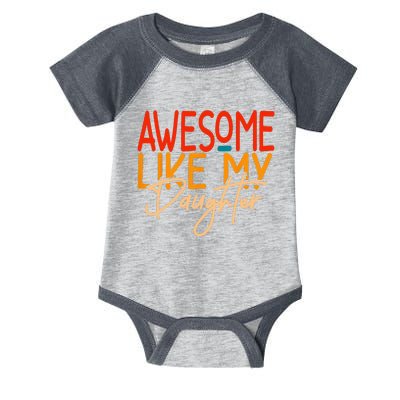 Awesome Like My Daughter Present Dad Joke Fathers Day Infant Baby Jersey Bodysuit