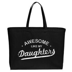 Awesome Like My Daughter Retro Dad Funny Fathers Day Cotton Canvas Jumbo Tote