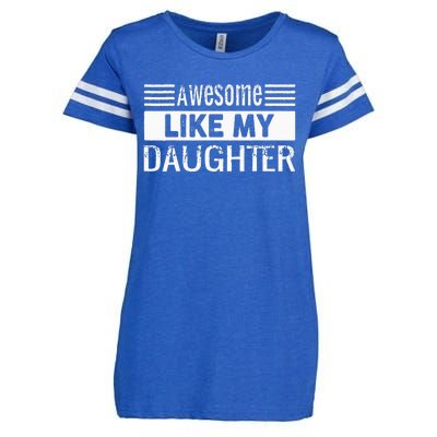 Awesome Like My Daughter Funny Vintage Father Day Mom Dad Enza Ladies Jersey Football T-Shirt