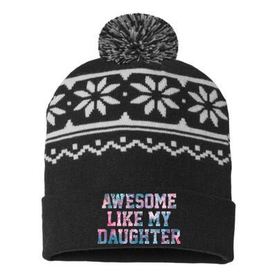 Awesome Like My Daughter Family Lovers Funny Fathers Day USA-Made Snowflake Beanie