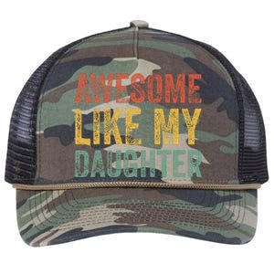 Awesome Like My Daughter Retro Dad Funny Fathers Retro Rope Trucker Hat Cap