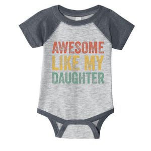 Awesome Like My Daughter Retro Dad Funny Fathers Infant Baby Jersey Bodysuit