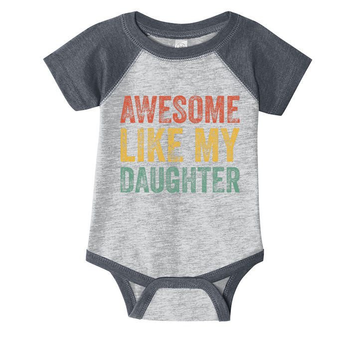 Awesome Like My Daughter Retro Dad Funny Fathers Infant Baby Jersey Bodysuit