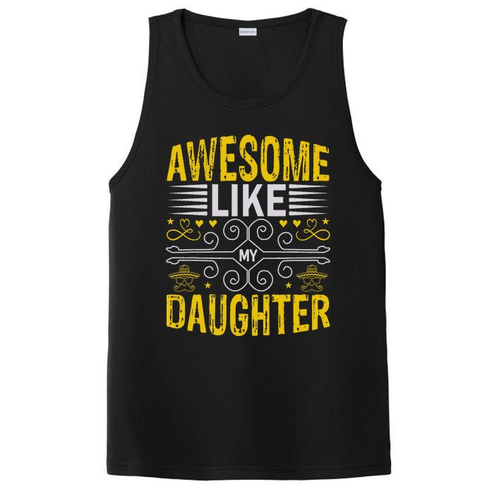 Awesome Like My Daughter Funny Fathers Day Dad PosiCharge Competitor Tank