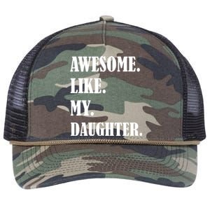 Awesome Like My Daughters Fathers Day Family Humor Gift Dad Retro Rope Trucker Hat Cap