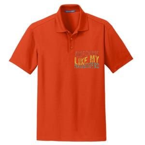 Awesome Like My Daughter Retro Dad Funny Fathers Dry Zone Grid Polo