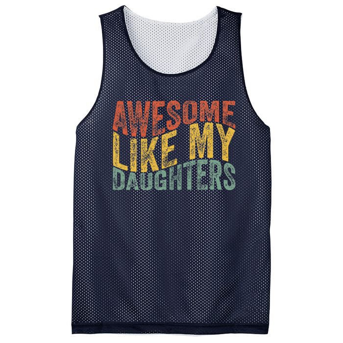 Awesome Like My Daughter Retro Dad Funny Fathers Mesh Reversible Basketball Jersey Tank