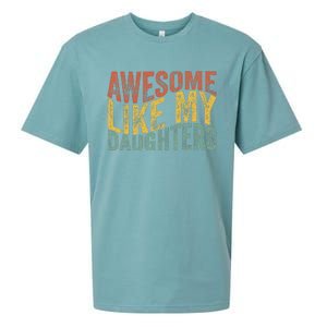 Awesome Like My Daughter Retro Dad Funny Fathers Sueded Cloud Jersey T-Shirt