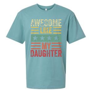 Awesome Like My Daughter Retro Dad Funny Fathers Sueded Cloud Jersey T-Shirt