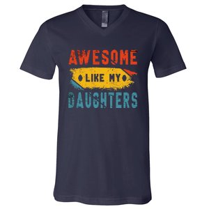 Awesome Like My Daughter Proud Love Father Daughter Bond V-Neck T-Shirt