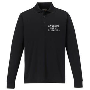 Awesome Like My Daughter Father's Day Men Funny Gift Performance Long Sleeve Polo