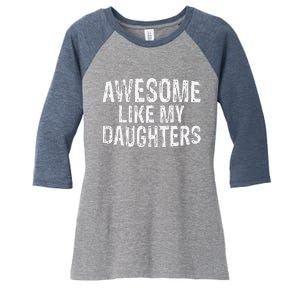 Awesome Like My Daughters Fathers Day Birthday Christmas Women's Tri-Blend 3/4-Sleeve Raglan Shirt