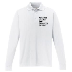 Awesome Like My Daughterinlaw Cool Fathers Day Present Performance Long Sleeve Polo