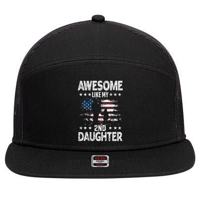 Awesome Like My 2nd Daughter Usa Flag 7 Panel Mesh Trucker Snapback Hat