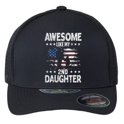 Awesome Like My 2nd Daughter Usa Flag Flexfit Unipanel Trucker Cap