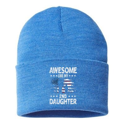 Awesome Like My 2nd Daughter Usa Flag Sustainable Knit Beanie