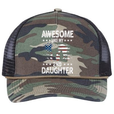 Awesome Like My 2nd Daughter Usa Flag Retro Rope Trucker Hat Cap