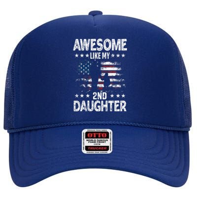 Awesome Like My 2nd Daughter Usa Flag High Crown Mesh Back Trucker Hat