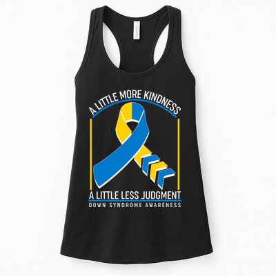 A Little More Kindness A Little Less Judgment Down Syndrome Awareness Womens Tank Top