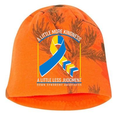 A Little More Kindness A Little Less Judgment Down Syndrome Awareness Kati - Camo Knit Beanie