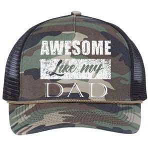 Awesome Like My Dad FatherS Day Gifts From Son & Daughter Retro Rope Trucker Hat Cap