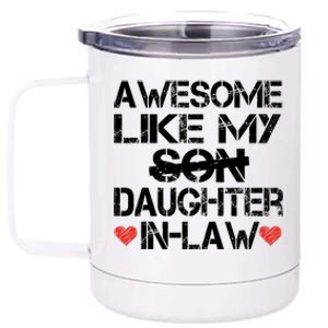 Awesome Like My Daughterinlaw Retro Fathers Day Family 12 oz Stainless Steel Tumbler Cup