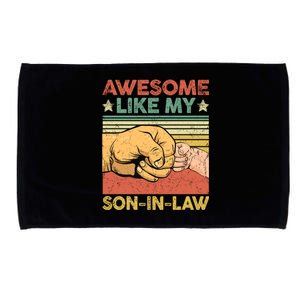 Awesome Like My Son Funny Fathers Day Mom Dad Joke Gift Microfiber Hand Towel