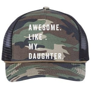 Awesome Like My Daughters Fathers Day Funny Family Humor Retro Rope Trucker Hat Cap