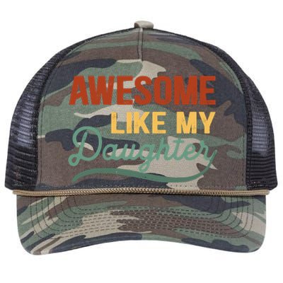 AWESOME LIKE MY DAUGHTER Funny Fathers Day Gift Dad Joke Retro Rope Trucker Hat Cap