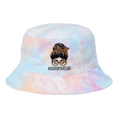 Accountant Leopard Messy Bun Women Back To School Tie Dye Newport Bucket Hat