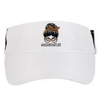 Accountant Leopard Messy Bun Women Back To School Adult Drive Performance Visor