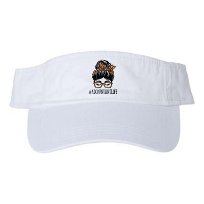 Accountant Leopard Messy Bun Women Back To School Visor