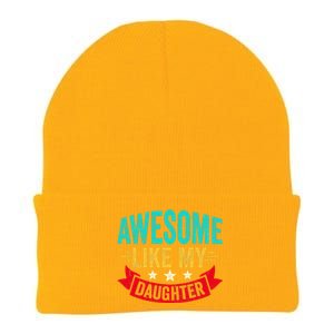 Awesome Like My Daughter Man Dad Funny Fathers Day Knit Cap Winter Beanie