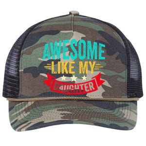 Awesome Like My Daughter Man Dad Funny Fathers Day Retro Rope Trucker Hat Cap