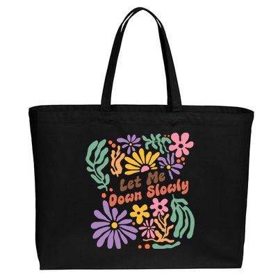 Alec Let Me Down Slowly Floral Art Benjamin Cotton Canvas Jumbo Tote