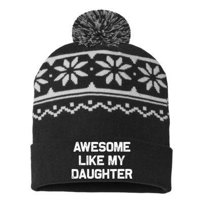 Awesome Like My Daughter Gifts Funny Fathers Day Dad USA-Made Snowflake Beanie