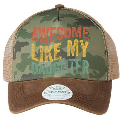 Awesome Like My Daughter Retro Dad Funny Fathers Legacy Tie Dye Trucker Hat