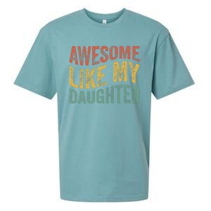 Awesome Like My Daughter Retro Dad Funny Fathers Sueded Cloud Jersey T-Shirt