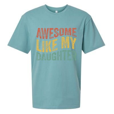 Awesome Like My Daughter Retro Dad Funny Fathers Sueded Cloud Jersey T-Shirt